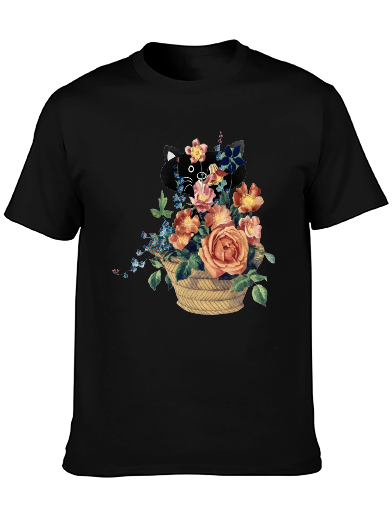 Floral Cat Tee - Unique Graphic Print