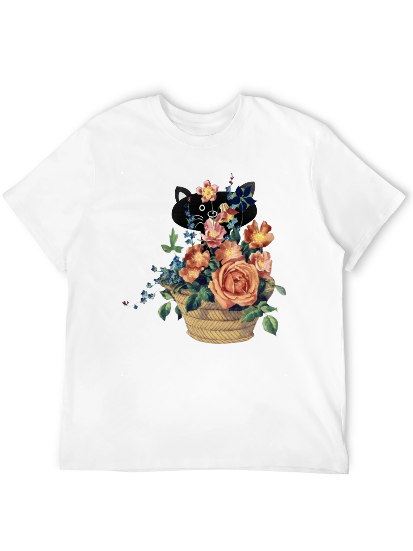 Floral Cat Tee - Unique Graphic Print