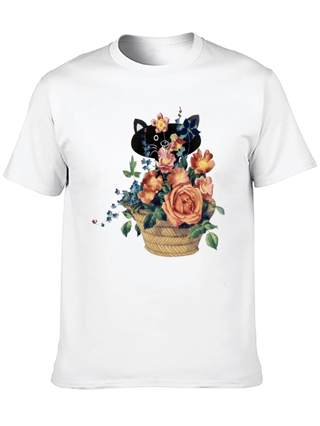 Floral Cat Tee - Unique Graphic Print