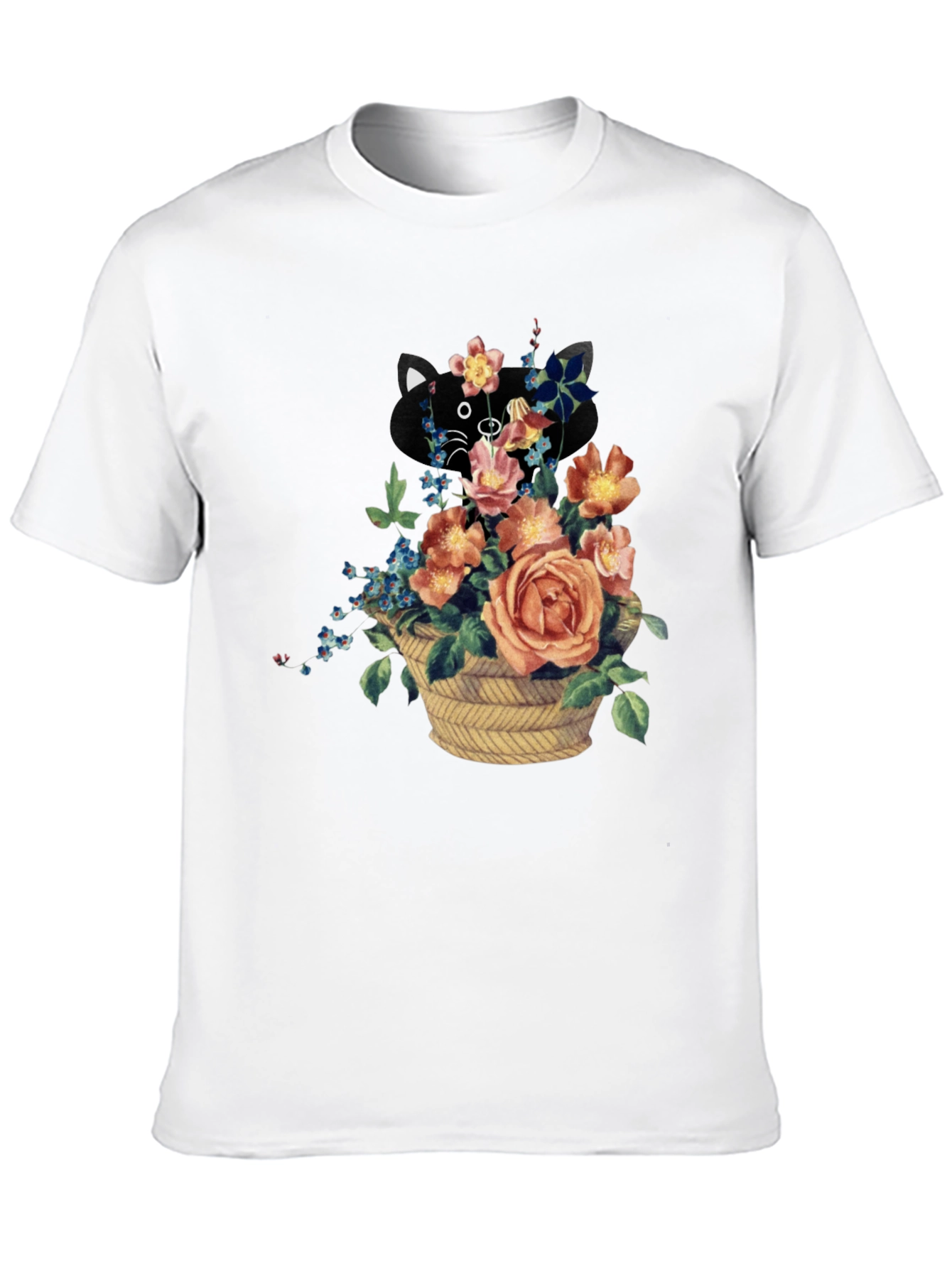 Floral Cat Tee - Unique Graphic Print