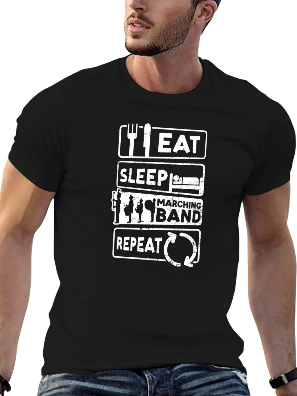 Eat Sleep Marching Band Repeat T-Shirt