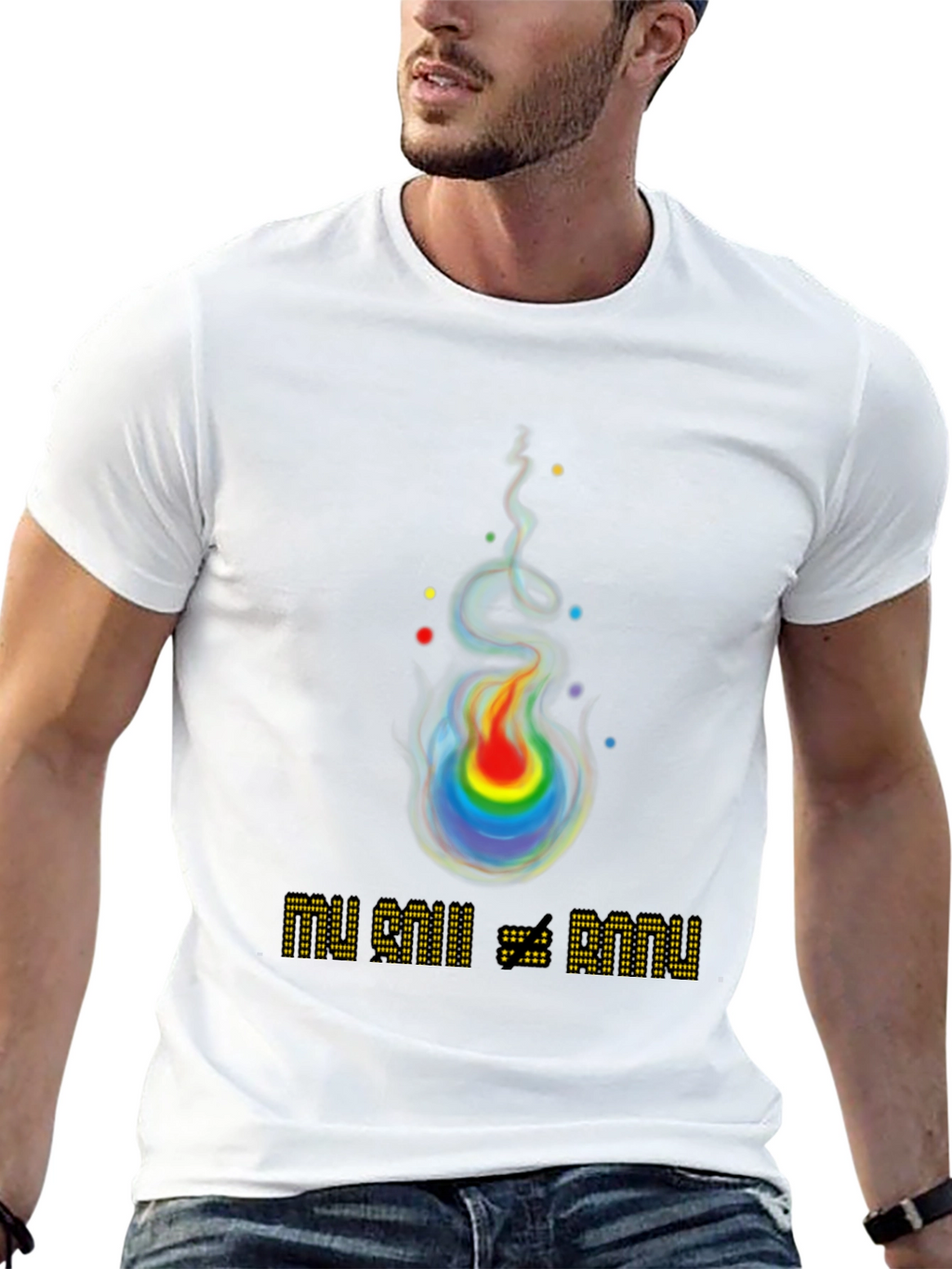 Rainbow Flame Graphic T-Shirt