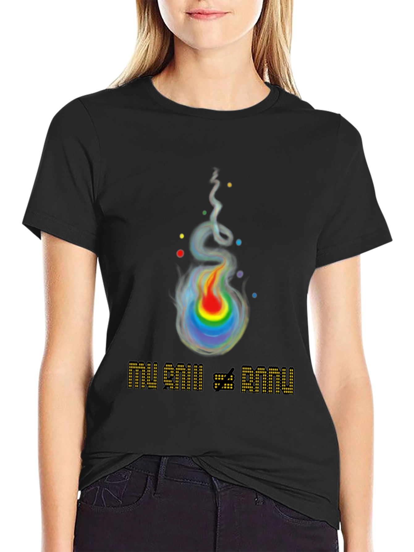 Rainbow Flame Graphic T-Shirt