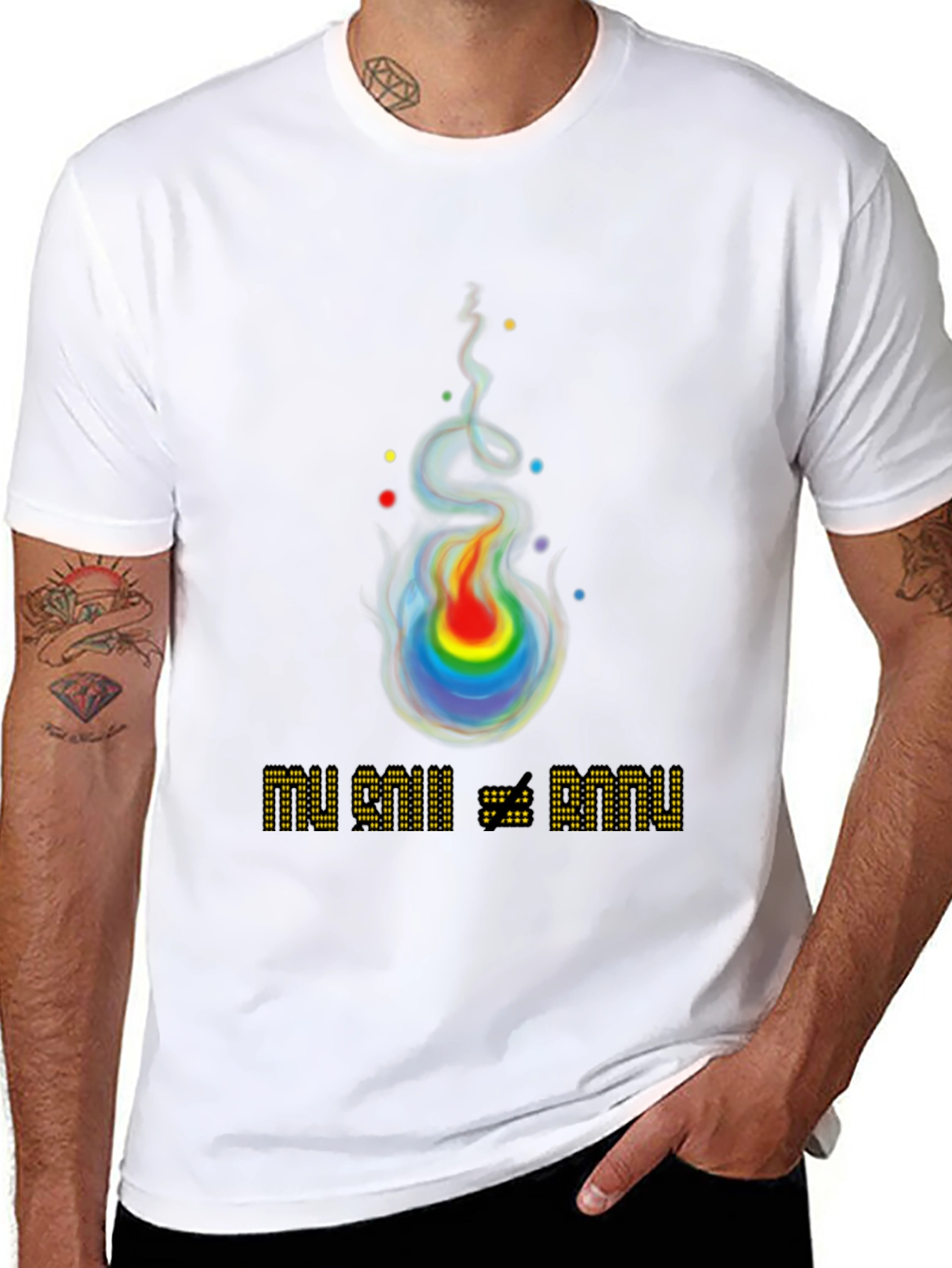 Rainbow Flame Graphic T-Shirt