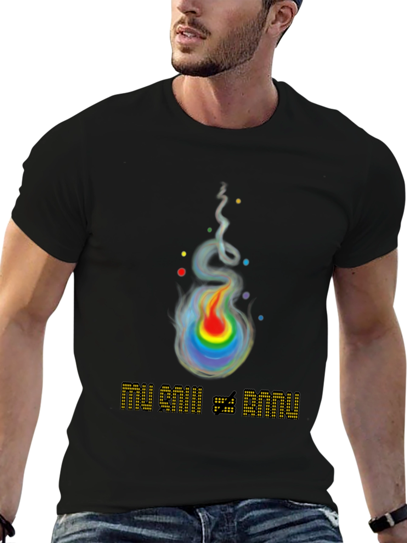 Rainbow Flame Graphic T-Shirt