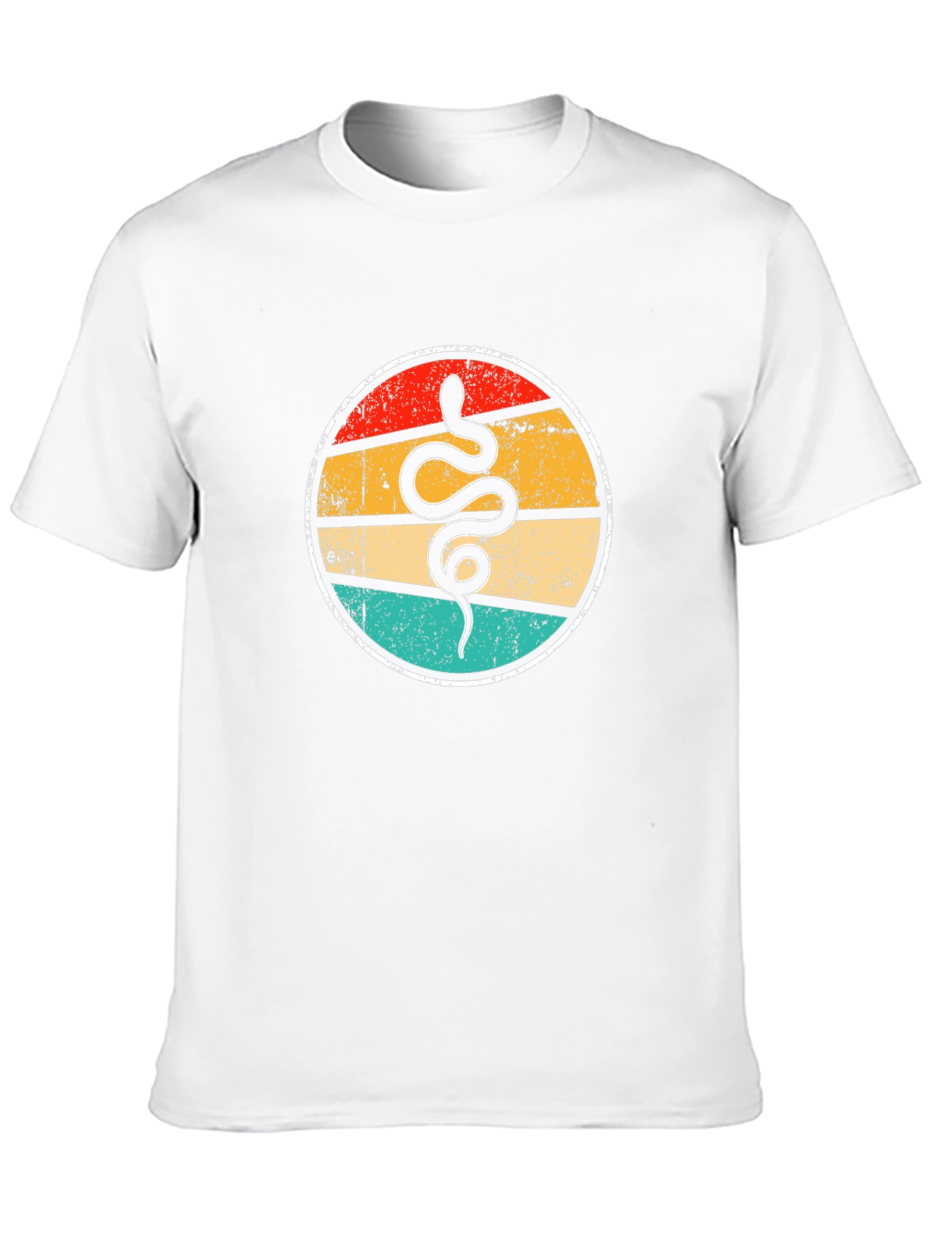Retro Snake Graphic T-Shirt - Black Crew Neck Tee