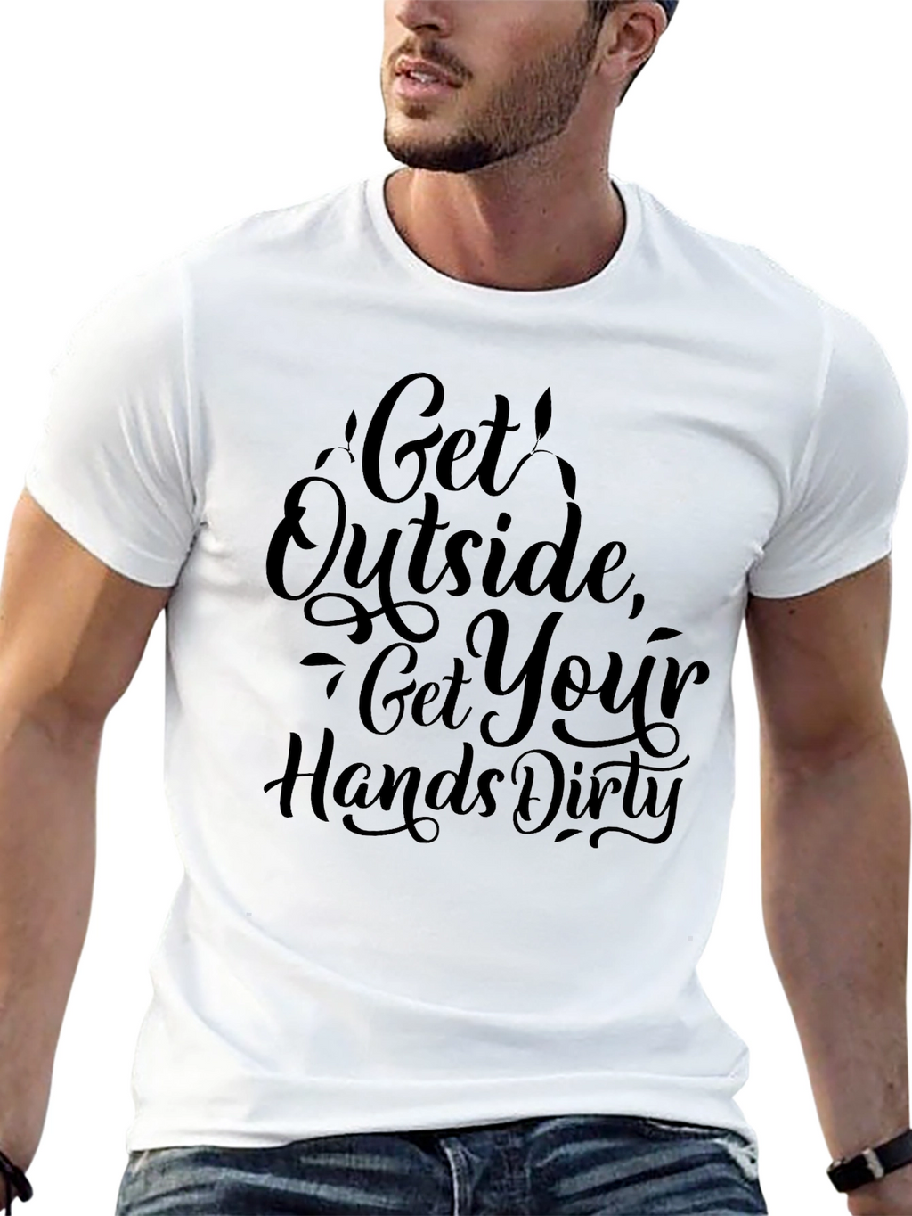 Get Outside Graphic Print Crew Neck Tee