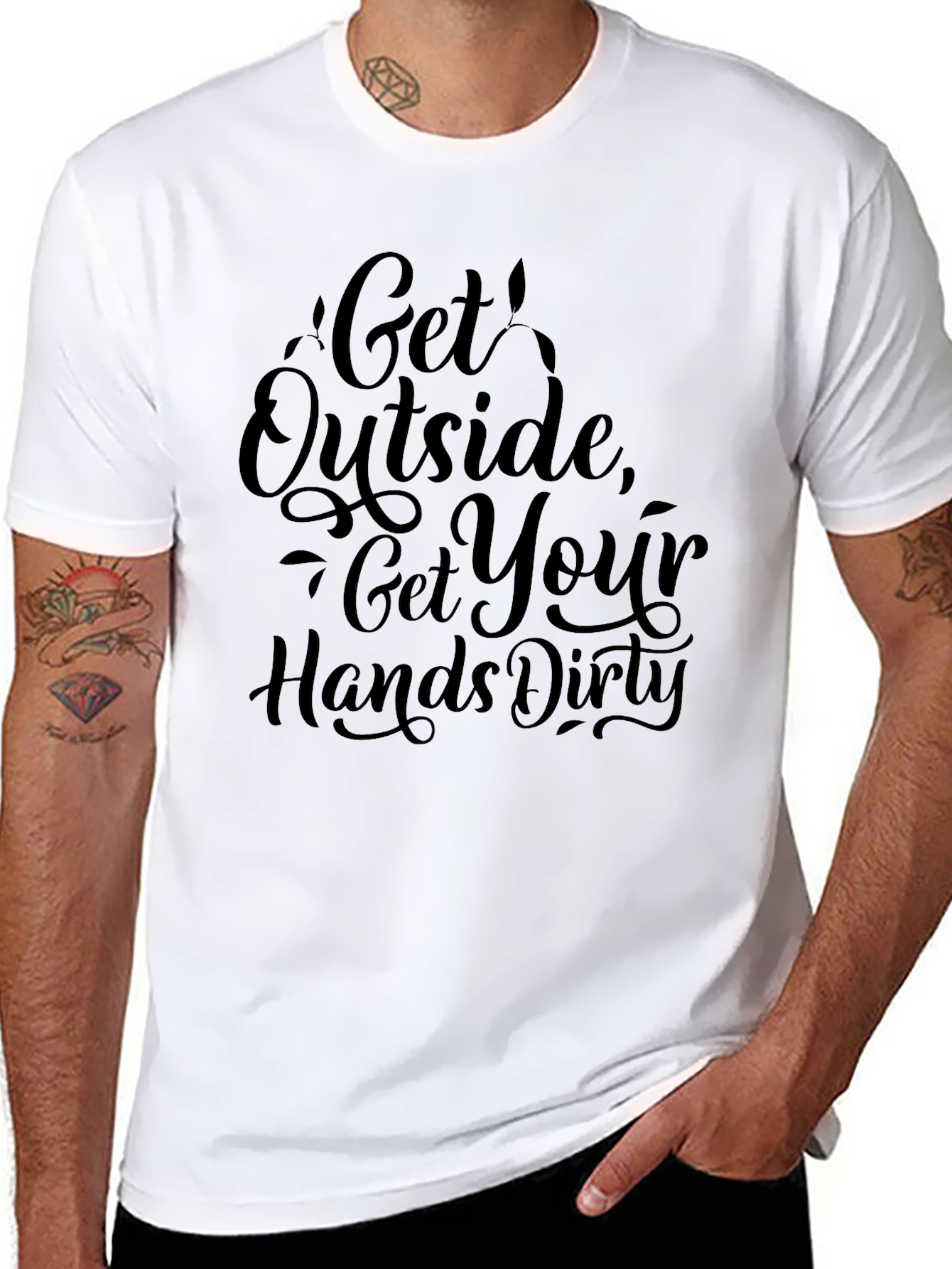 Get Outside Graphic Print Crew Neck Tee
