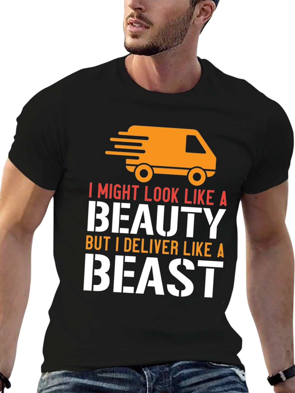 Beauty & Beast Delivery T-Shirt - Black Graphic Tee