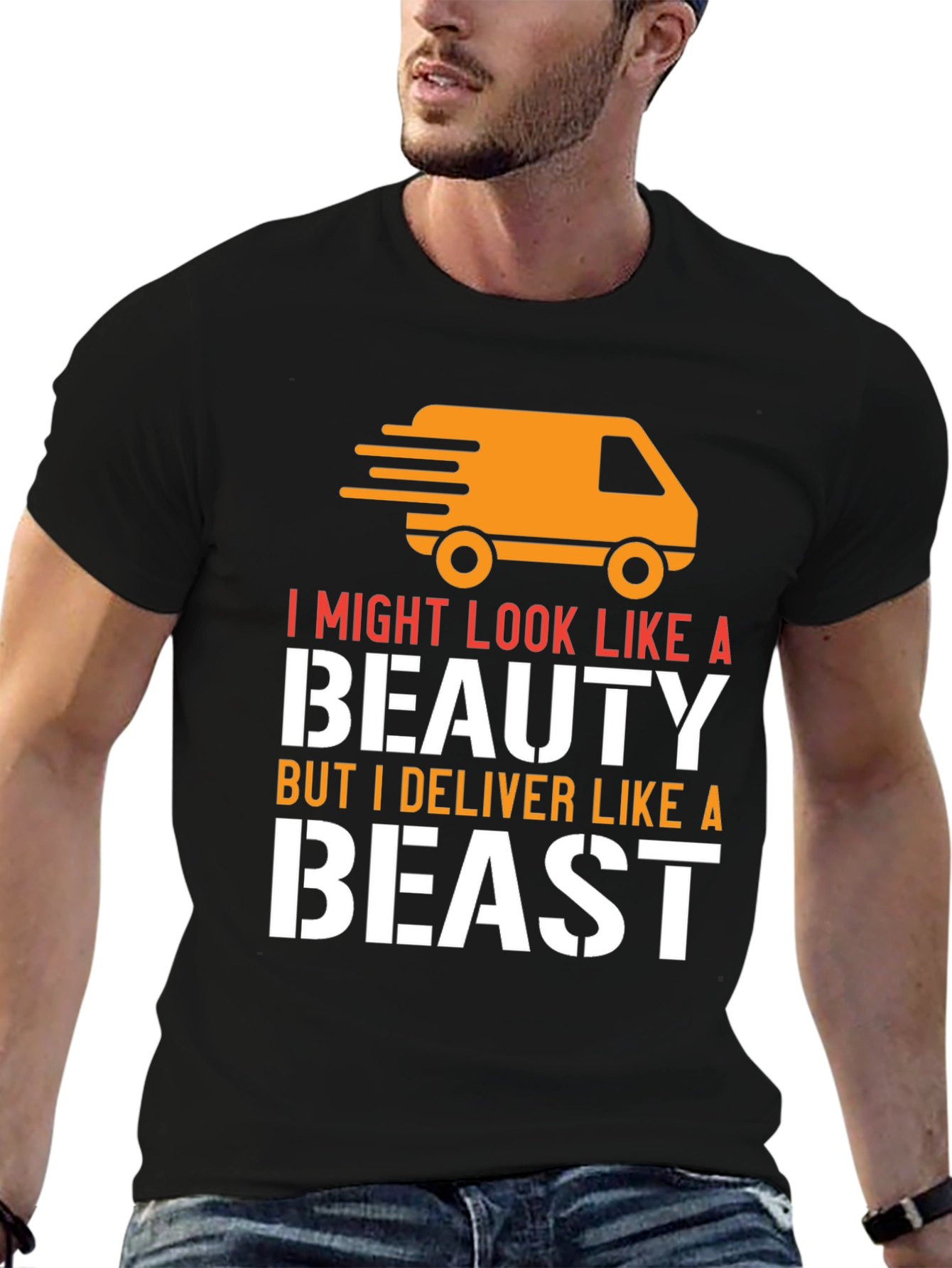Beauty & Beast Delivery T-Shirt - Black Graphic Tee