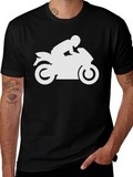Motorcycle Rider Graphic T-Shirt - Black