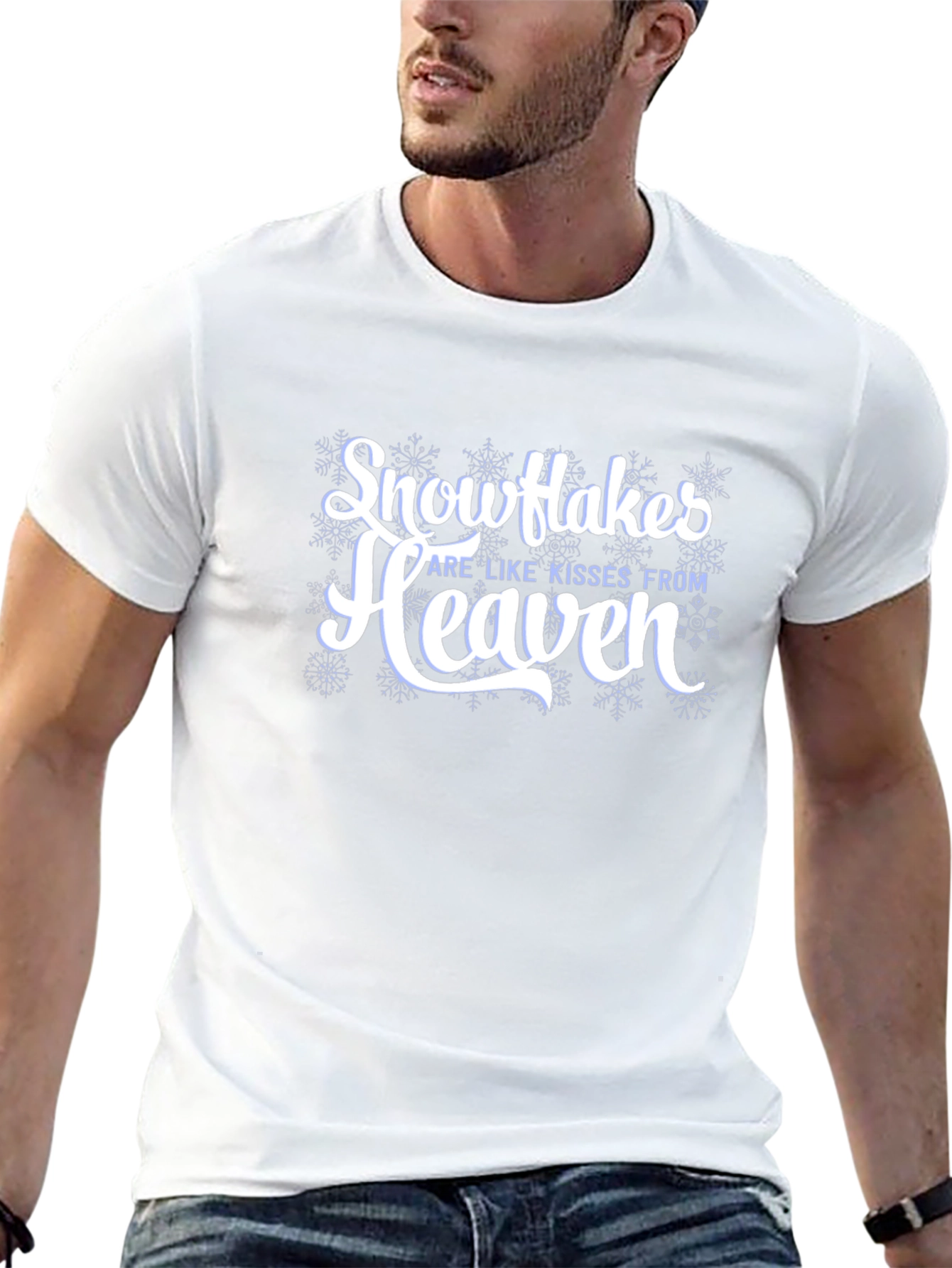 Snowflakes are Like Kisses From Heaven Black T-Shirt