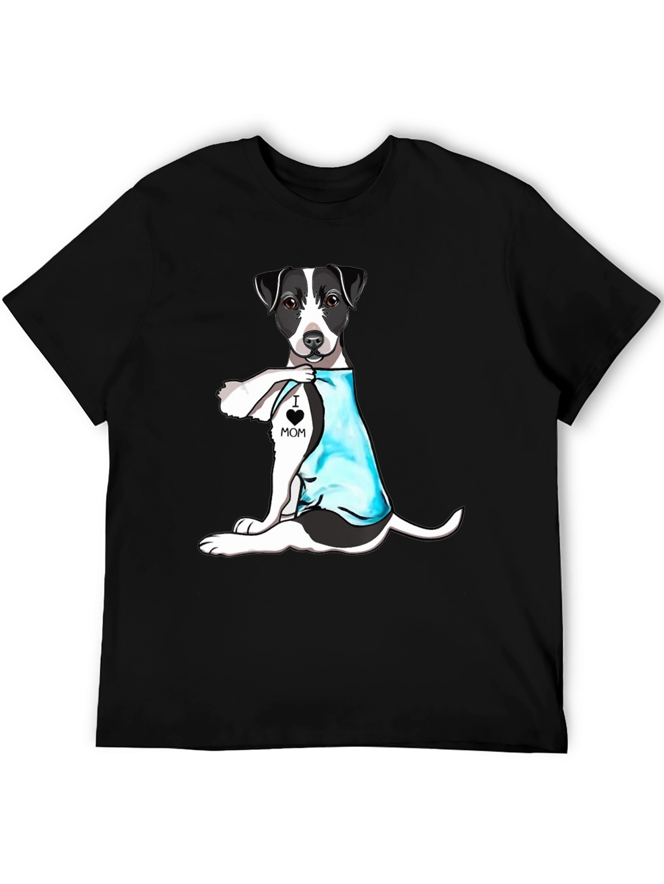Dog Mom T-Shirt -  I Heart Mom Tattoo Dog Tee