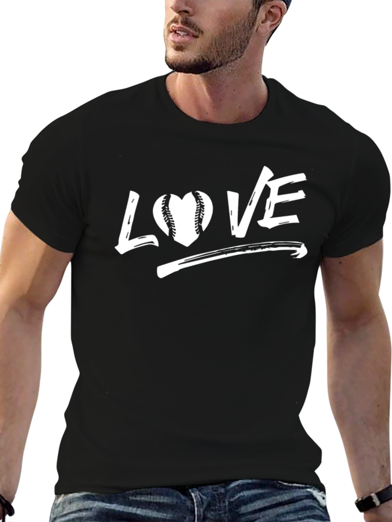 Love Baseball Black T-Shirt