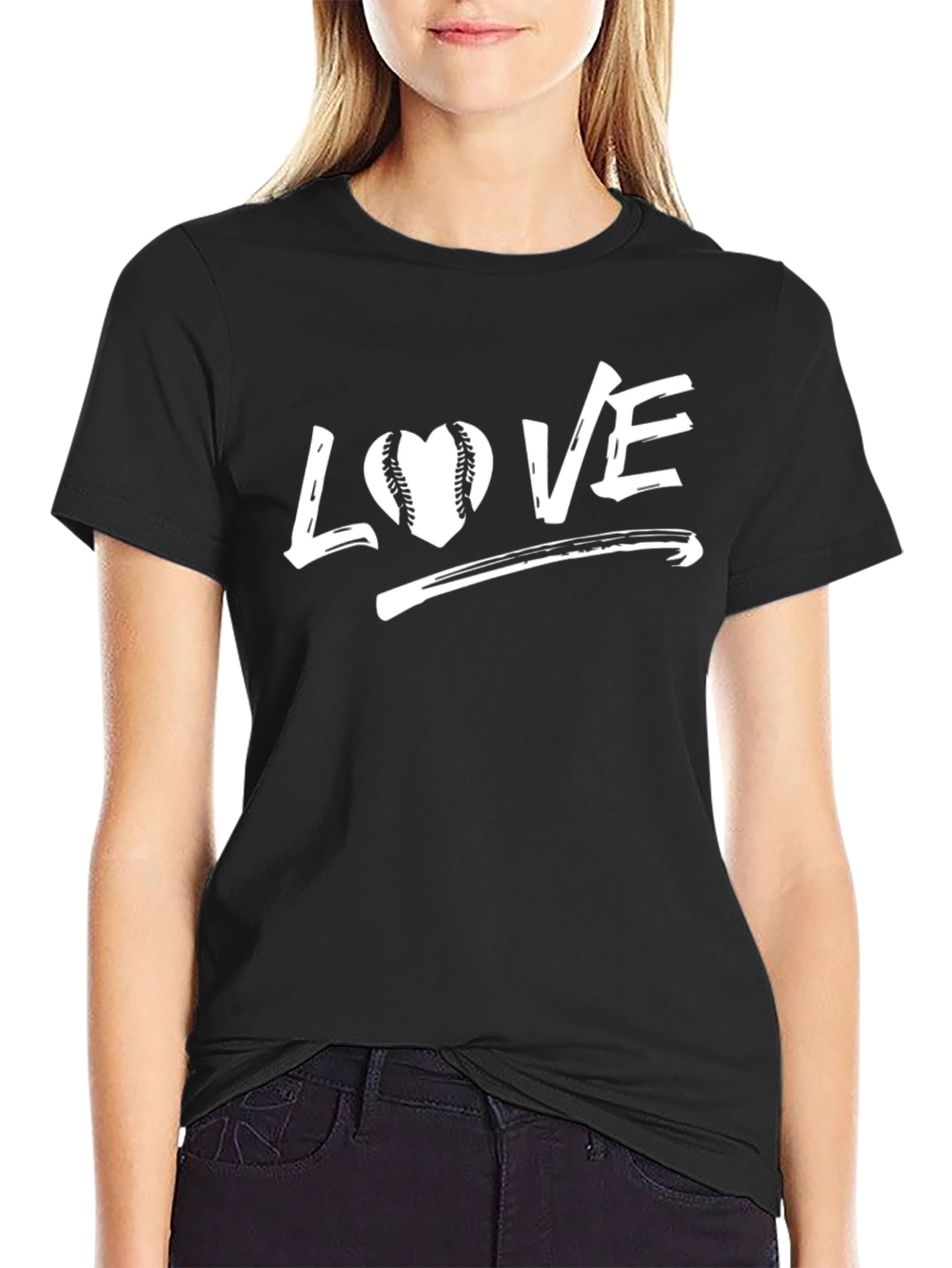 Love Baseball Black T-Shirt