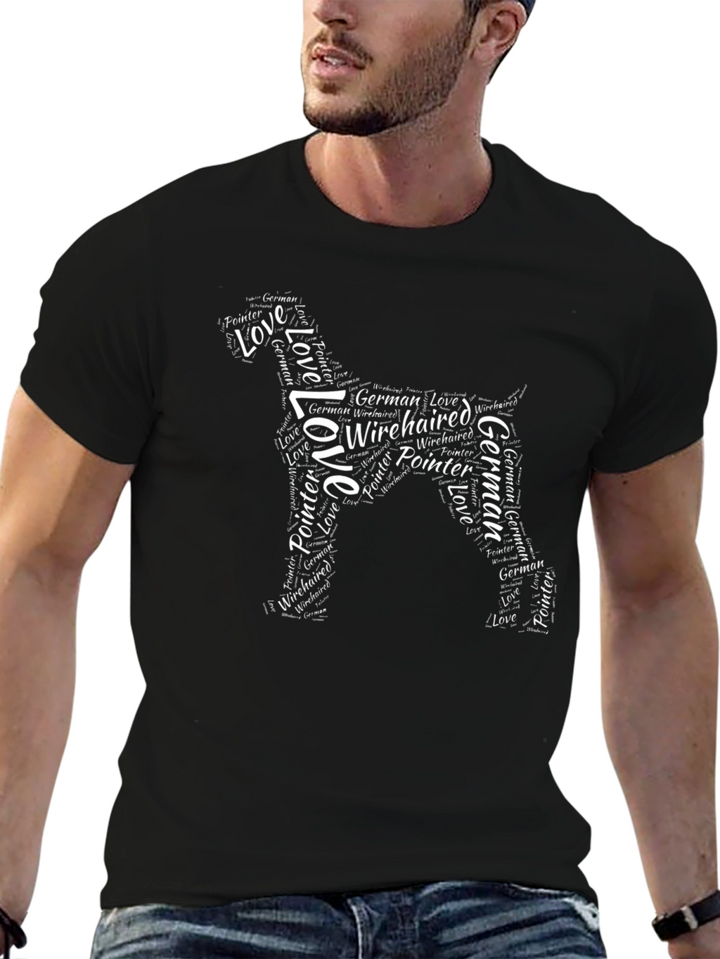 German Wirehaired Pointer Word Art T-Shirt