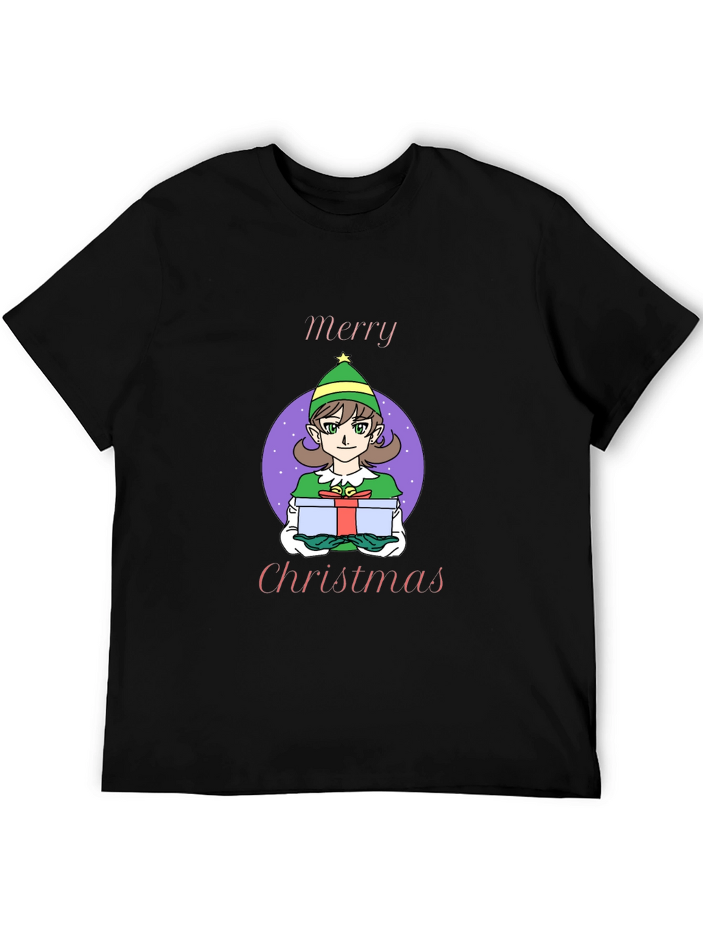 Merry Christmas Elf Girl Graphic T-Shirt