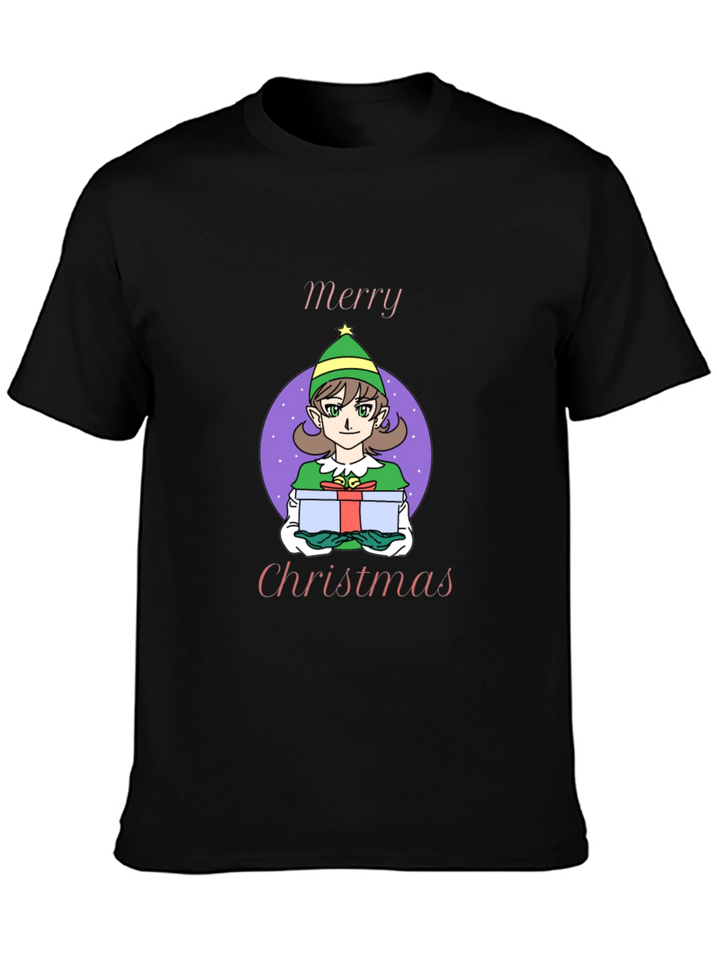 Merry Christmas Elf Girl Graphic T-Shirt
