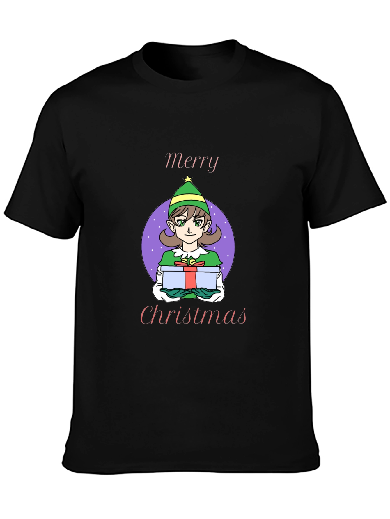 Merry Christmas Elf Girl Graphic T-Shirt