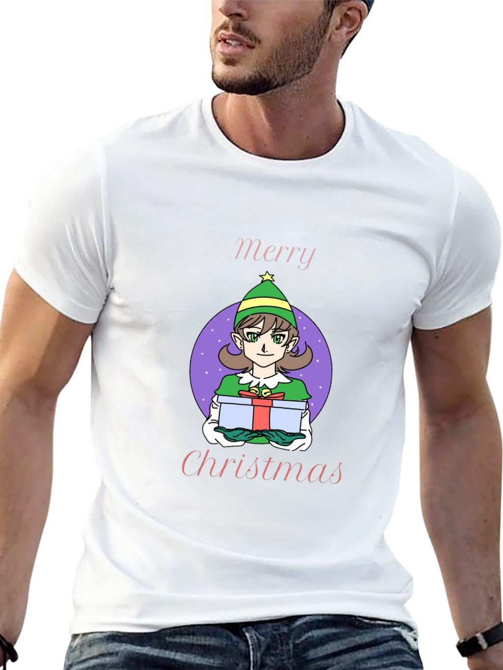 Merry Christmas Elf Girl Graphic T-Shirt