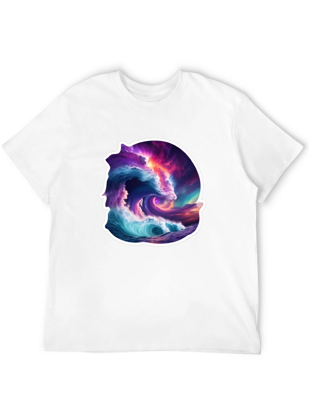 Ocean Wave Art Graphic Black T-Shirt
