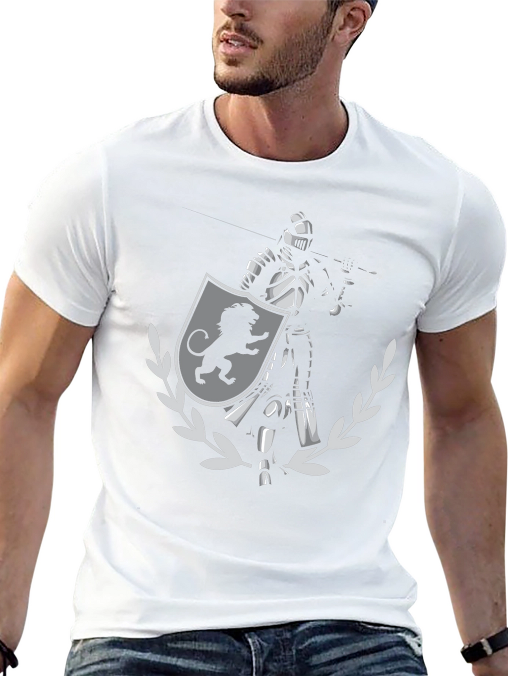 Knight & Lion Shield Graphic T-Shirt
