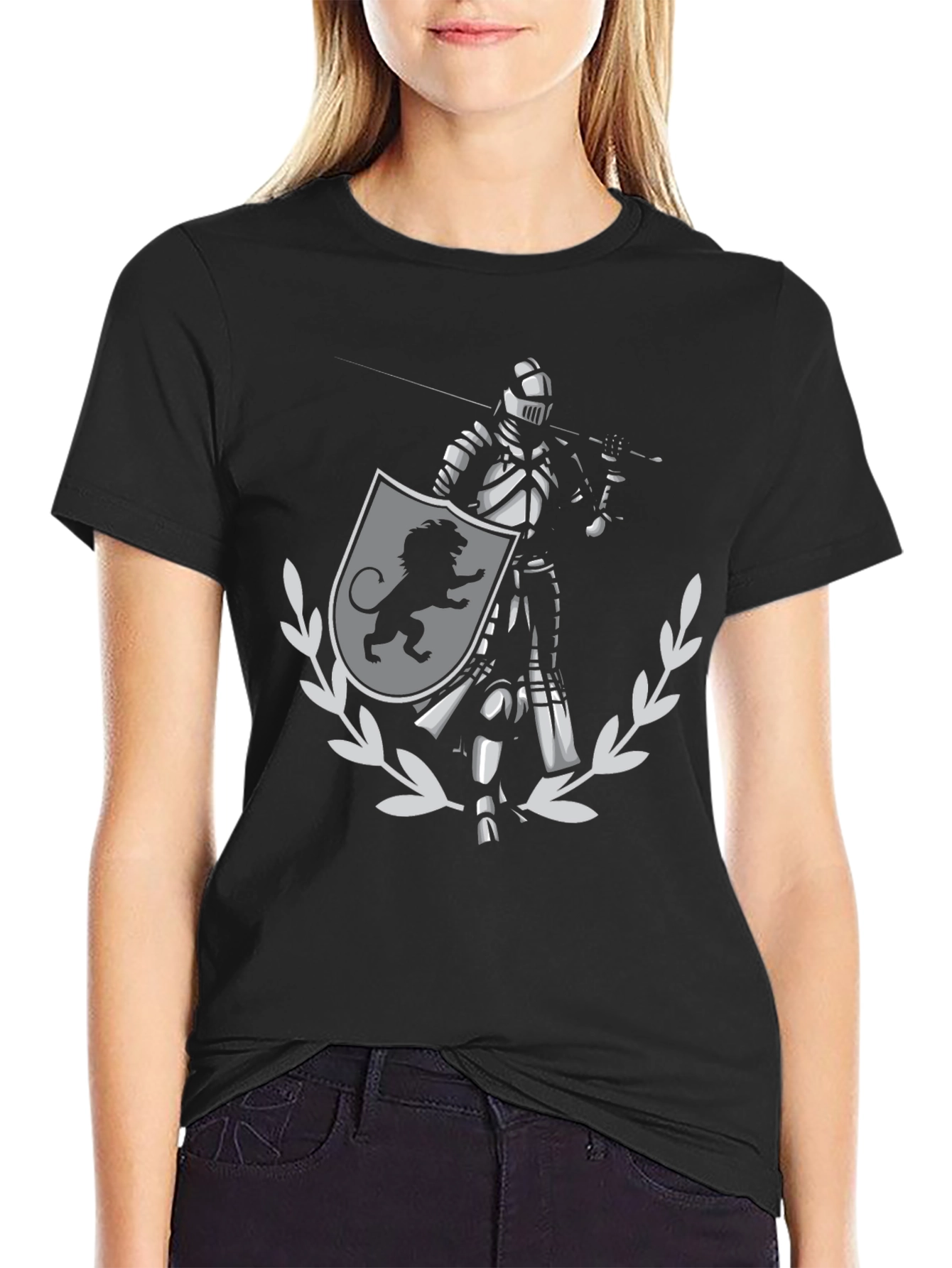 Knight & Lion Shield Graphic T-Shirt