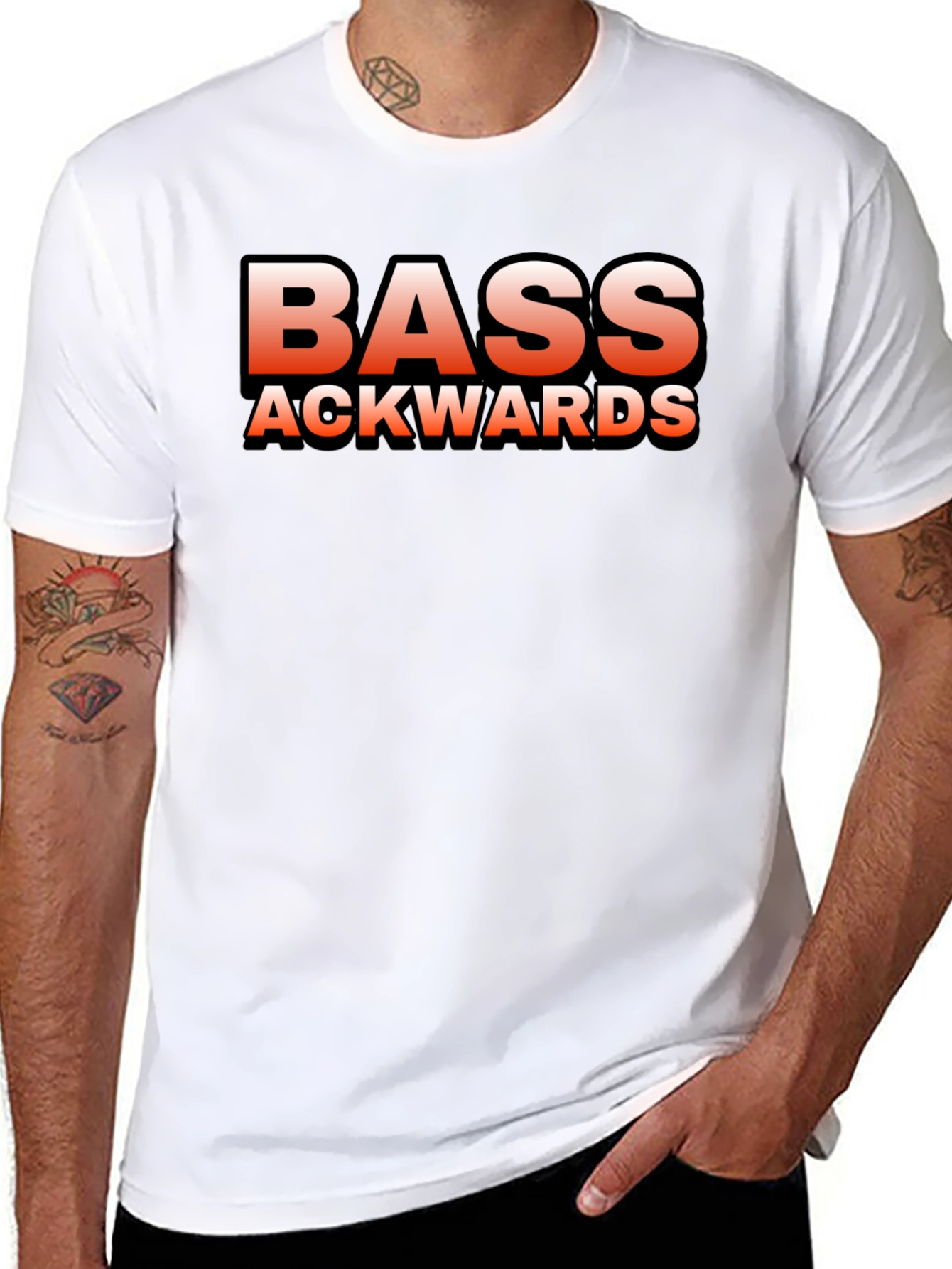 Bass Ackwards Black Graphic T-Shirt