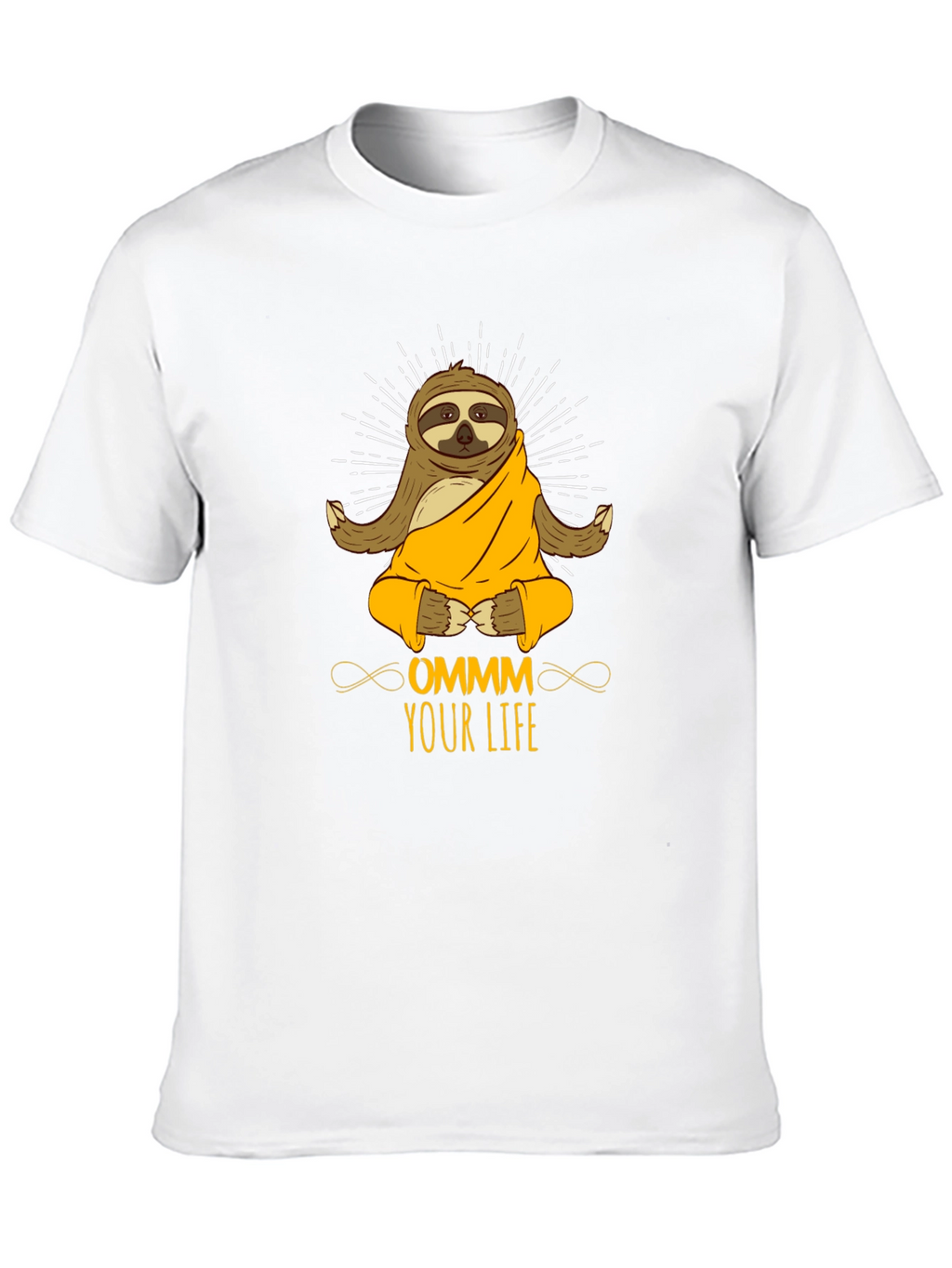 Ommm Your Life Sloth Meditation Black T-Shirt