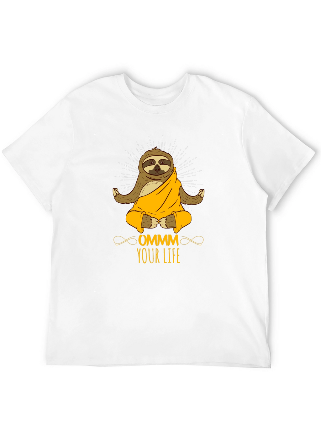 Ommm Your Life Sloth Meditation Black T-Shirt