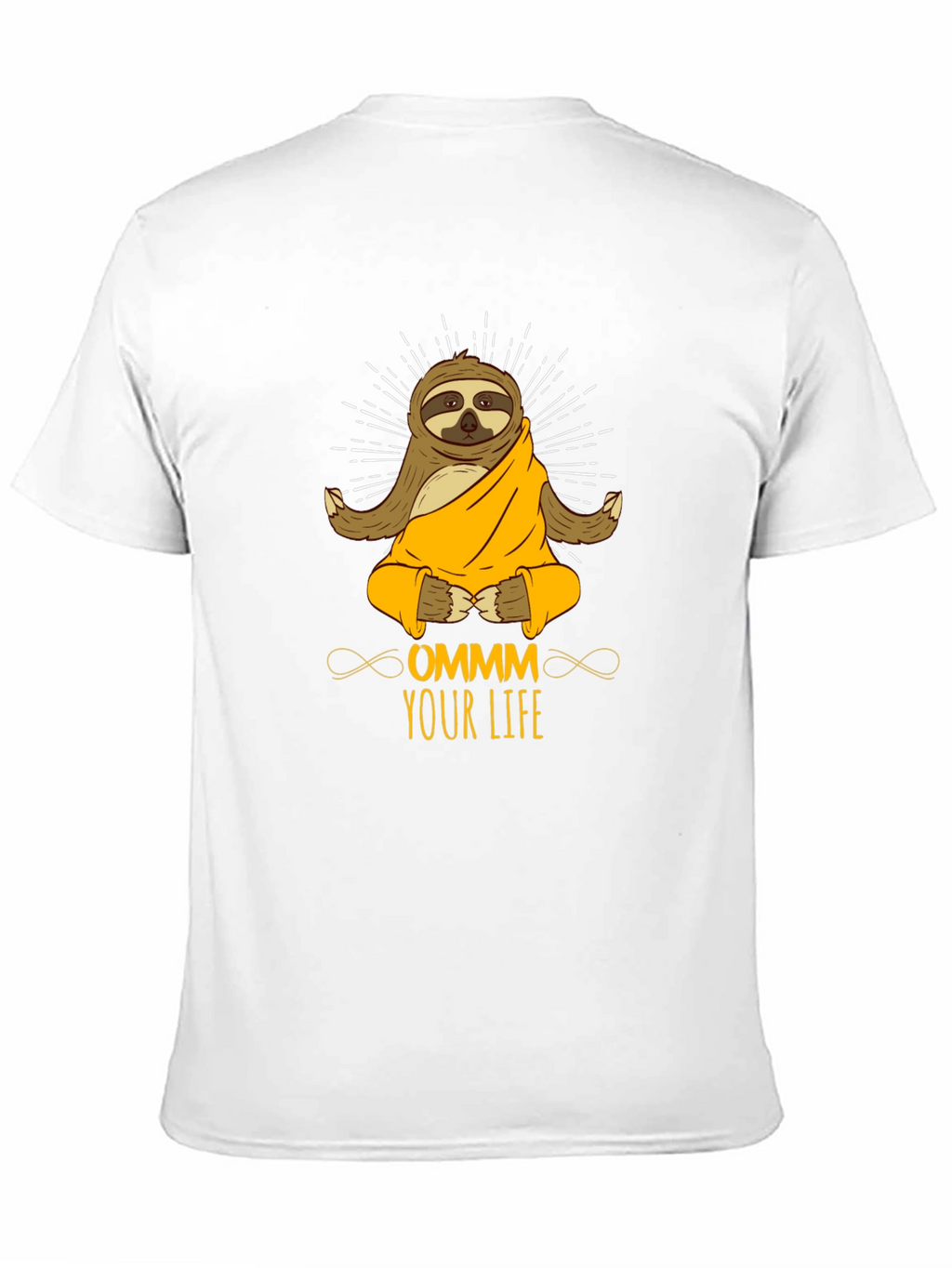 Ommm Your Life Sloth Meditation Black T-Shirt