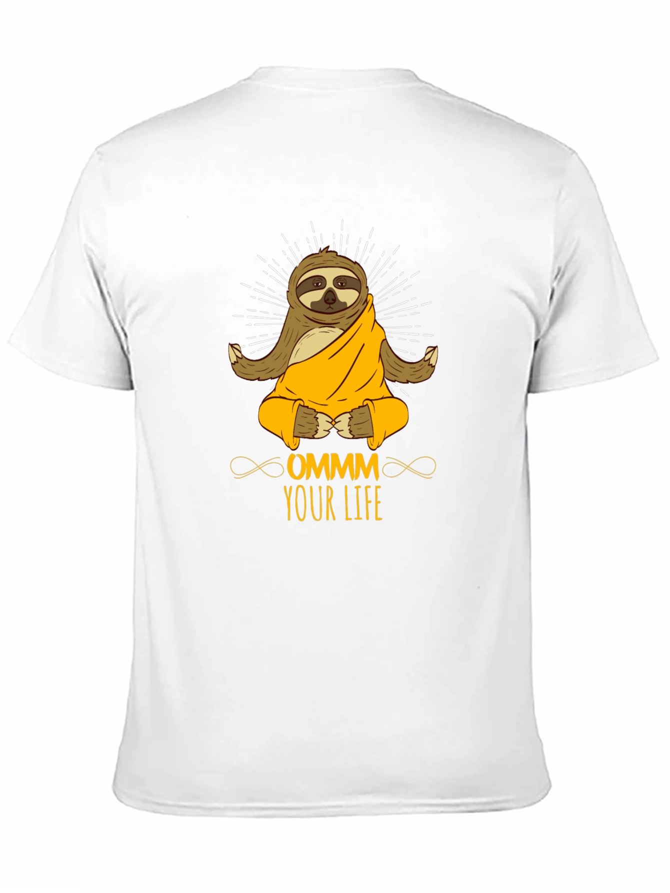 Ommm Your Life Sloth Meditation Black T-Shirt