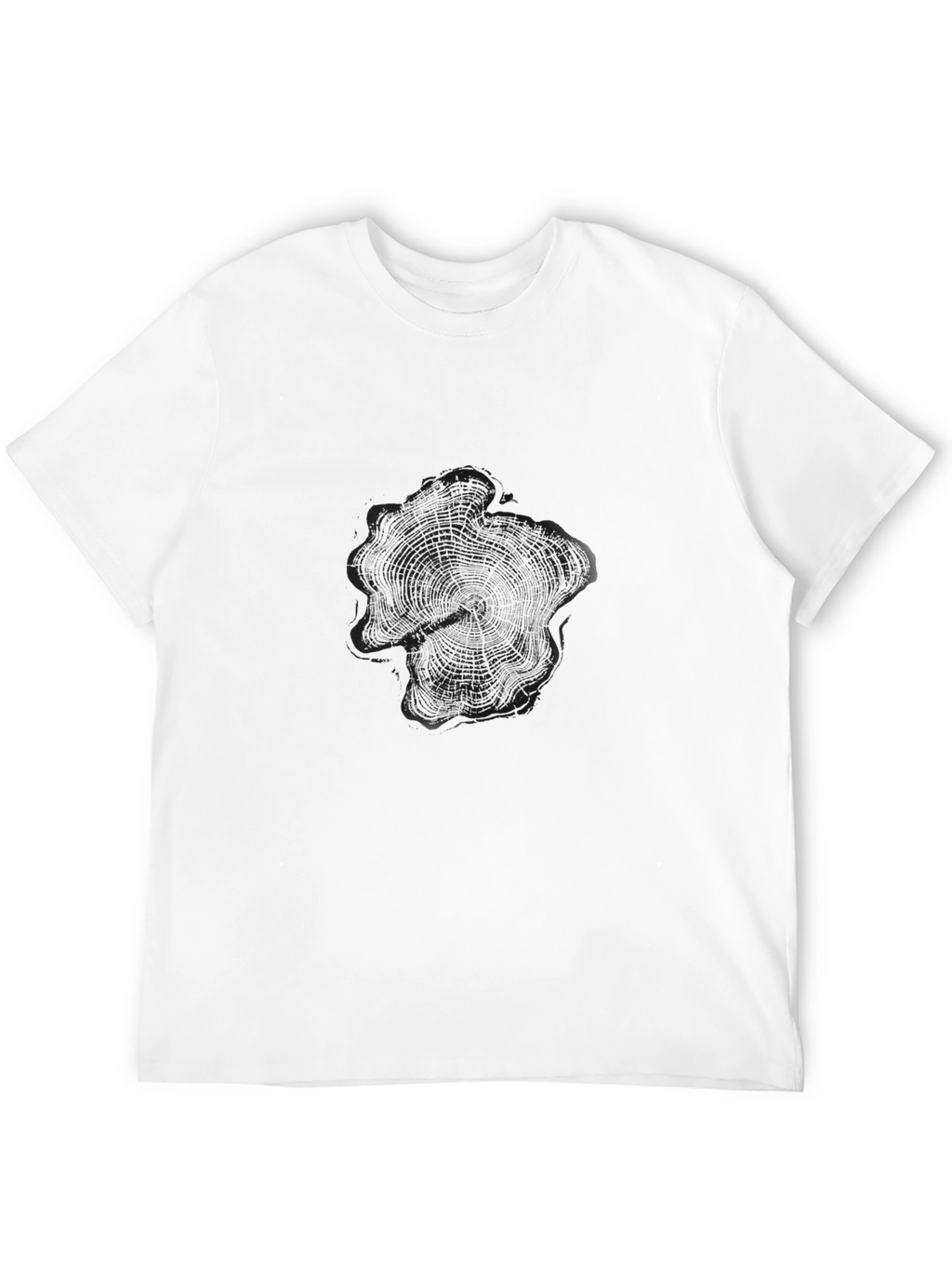 Black Tree Ring Graphic Tee - Nature Inspired