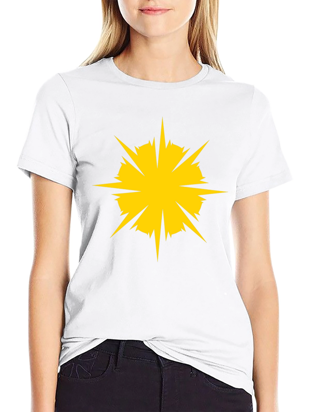 Black Tee with Yellow Starburst Graphic