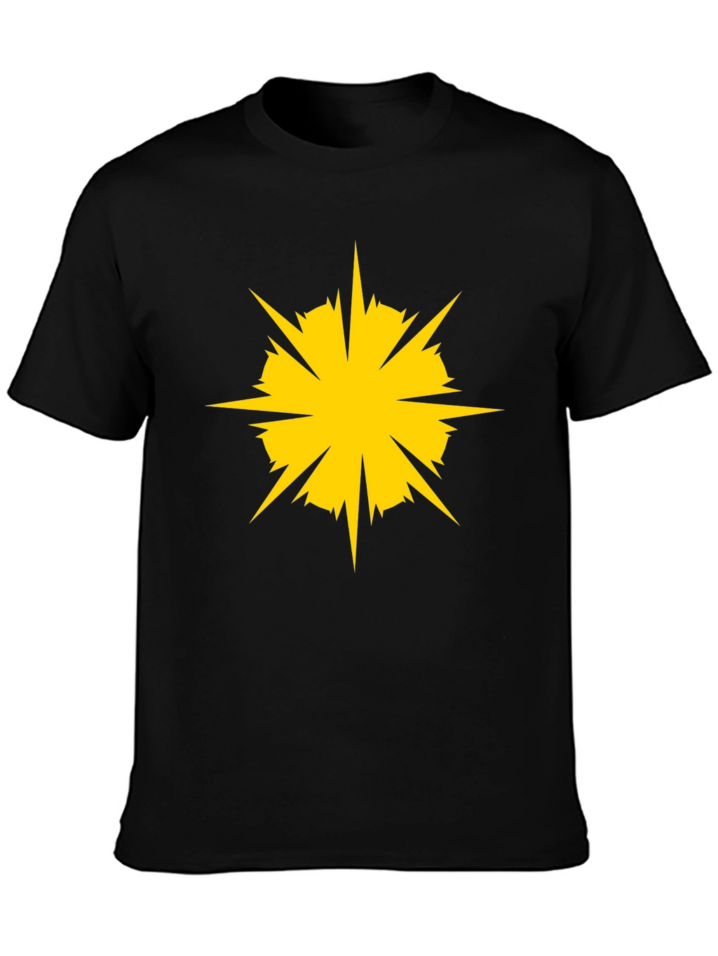 Black Tee with Yellow Starburst Graphic
