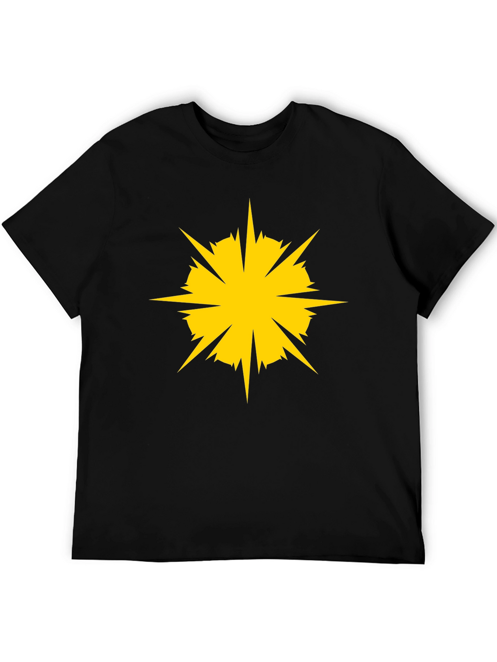 Black Tee with Yellow Starburst Graphic
