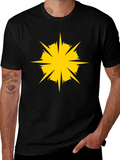 Black Tee with Yellow Starburst Graphic