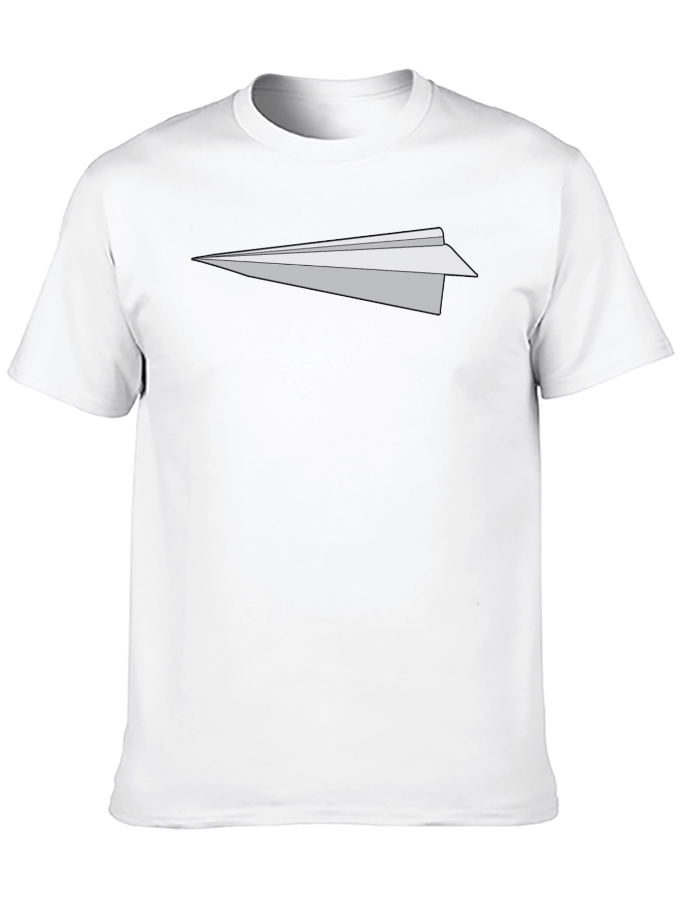 Mens Black T-Shirt with Paper Airplane Graphic