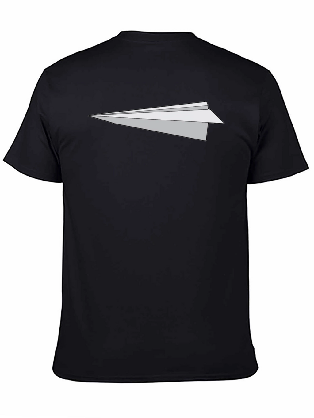 Mens Black T-Shirt with Paper Airplane Graphic