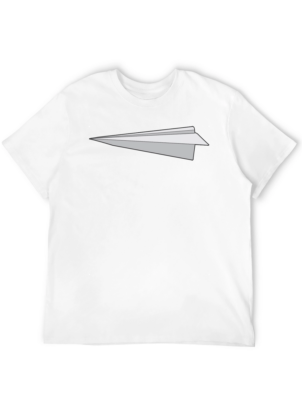 Mens Black T-Shirt with Paper Airplane Graphic