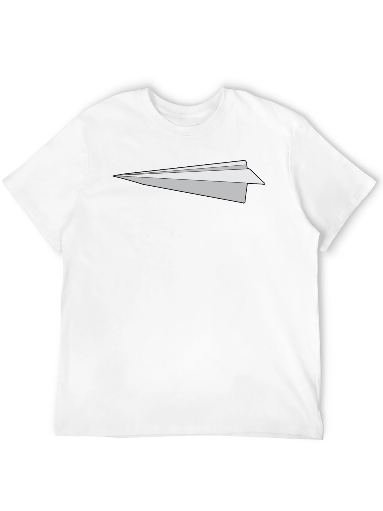 Mens Black T-Shirt with Paper Airplane Graphic