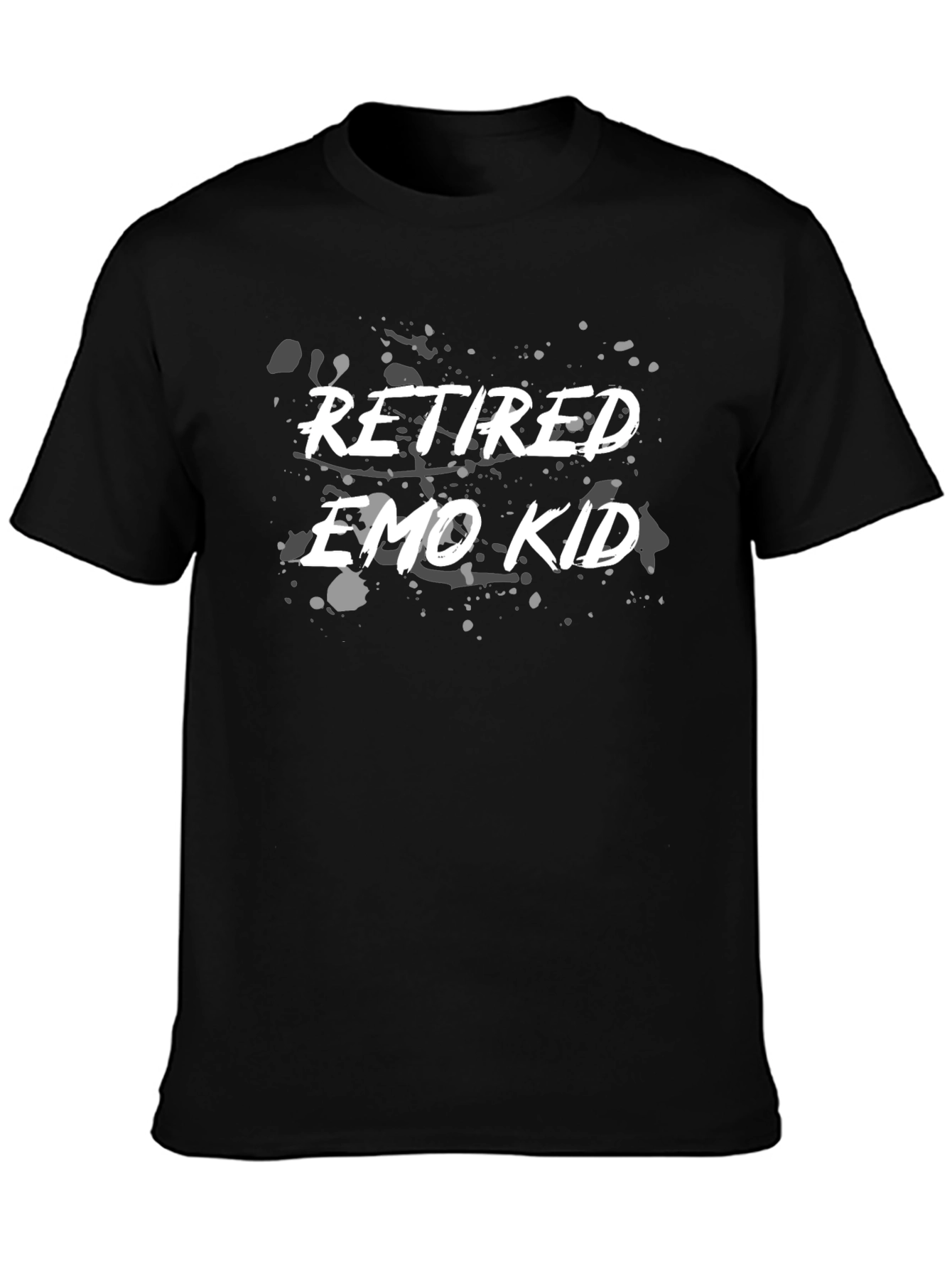 Retired Emo Kid Graphic T-Shirt - Black Casual Tee