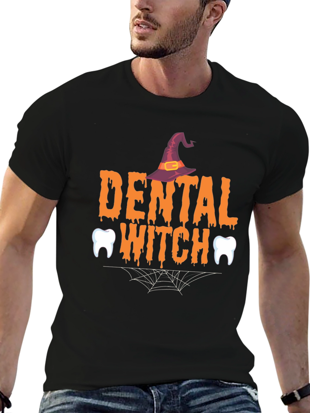 Dental Witch Halloween Graphic T-Shirt