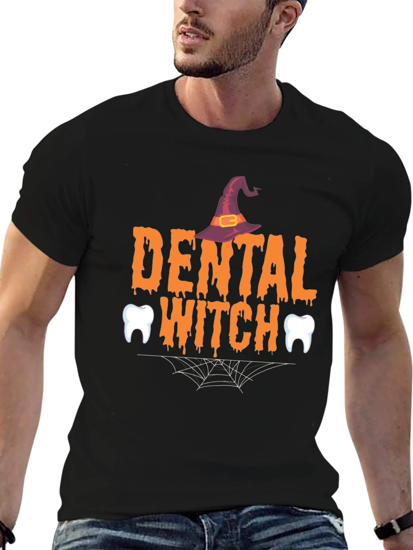Dental Witch Halloween Graphic T-Shirt