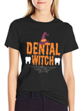 Dental Witch Halloween Graphic T-Shirt