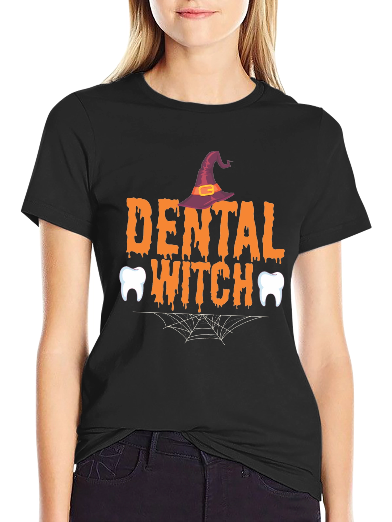 Dental Witch Halloween Graphic T-Shirt
