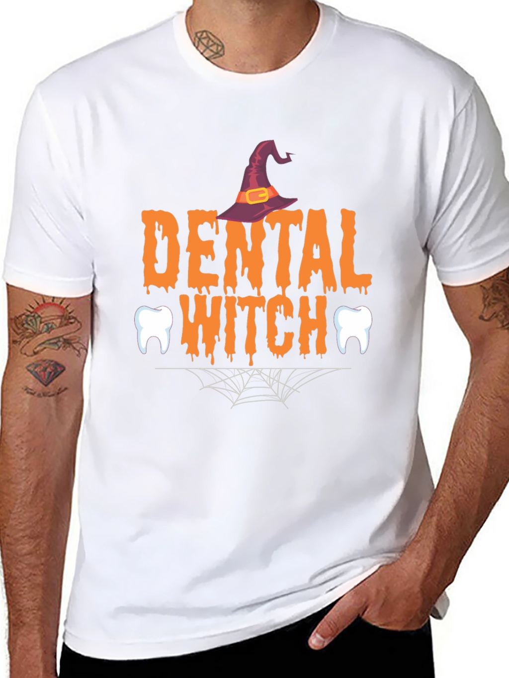 Dental Witch Halloween Graphic T-Shirt
