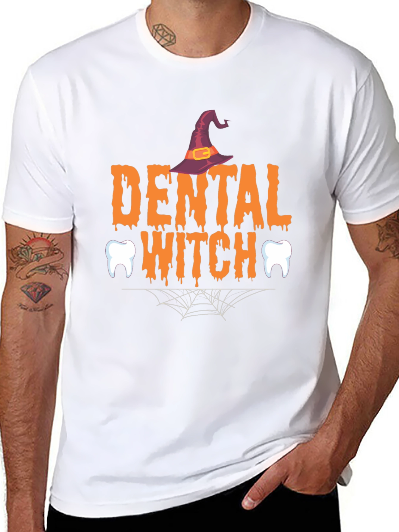 Dental Witch Halloween Graphic T-Shirt
