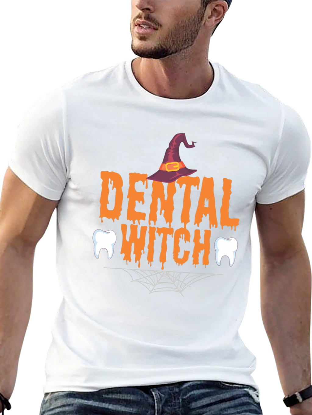 Dental Witch Halloween Graphic T-Shirt