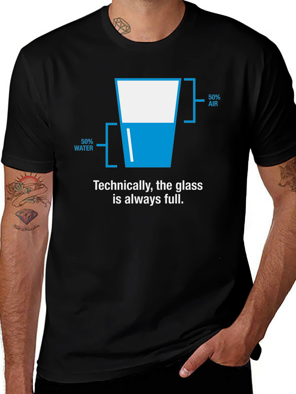 Technically Full Glass T-Shirt - Funny Science Tee